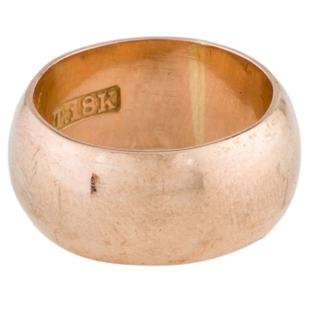 Vintage 18K Solid Gold Wide Band Ring 14g